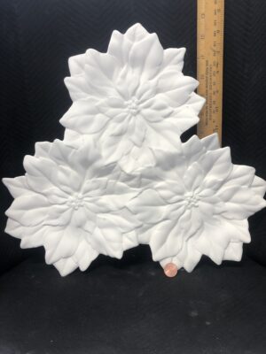 Triple Poinsettia Plate